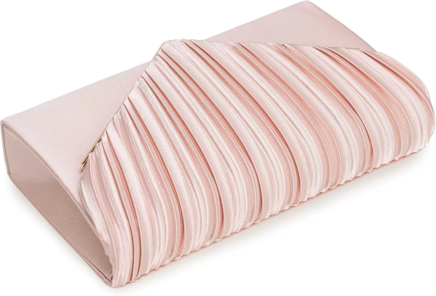 Evening Bag Elegant Women Party Handbag Pleated Satin Clutch for Wedding/Prom/Formal Events