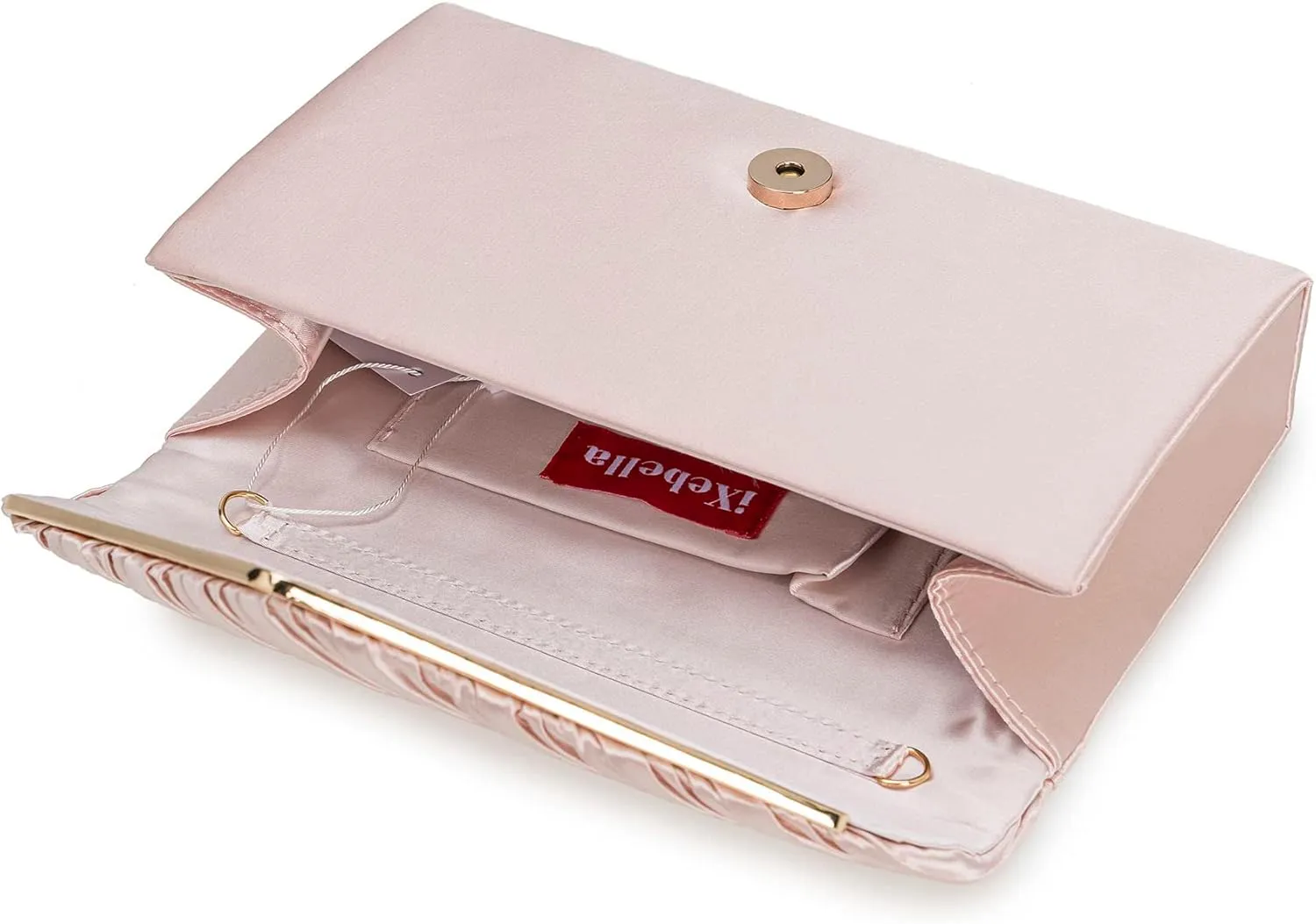 Evening Bag Elegant Women Party Handbag Pleated Satin Clutch for Wedding/Prom/Formal Events