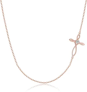 EVER FAITH 925 Sterling Silver Religious Church Sideways Cross Choker Necklace Jewelry Gift for Women