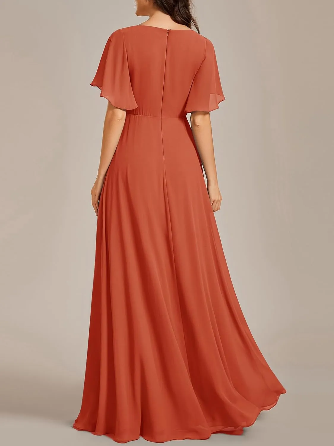 Ever-Pretty Women's Mother's Dress Chiffon V Neck A Line Appliques Waist Formal Dresses 01960