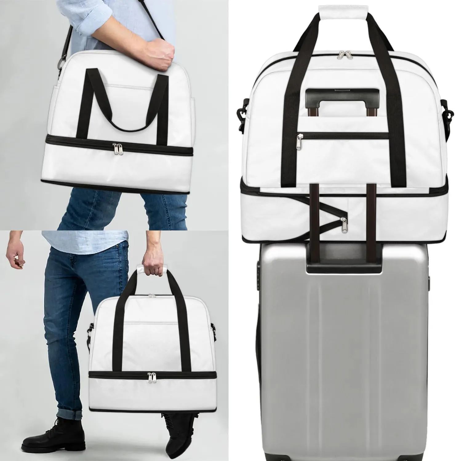 Exquisite Flora Colorful Print Travel Duffle Bag, Collapsible Travel Bag Sports Gym Bag With Shoes Compartment Weekender Bag Overnight Bag For Women Men