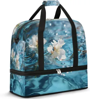 Exquisite Flora Vivid Prints Travel Duffle Bag, Collapsible Travel Bag Sports Gym Bag With Shoes Compartment Weekender Bag Overnight Bag For Women Men