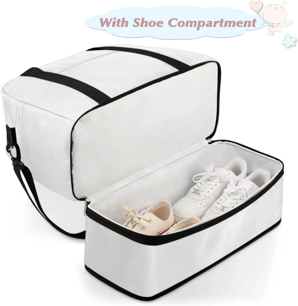 Exquisite Flower Colorful Pattern Travel Duffle Bag, Collapsible Travel Bag Sports Gym Bag With Shoes Compartment Weekender Bag Overnight Bag For Women Men