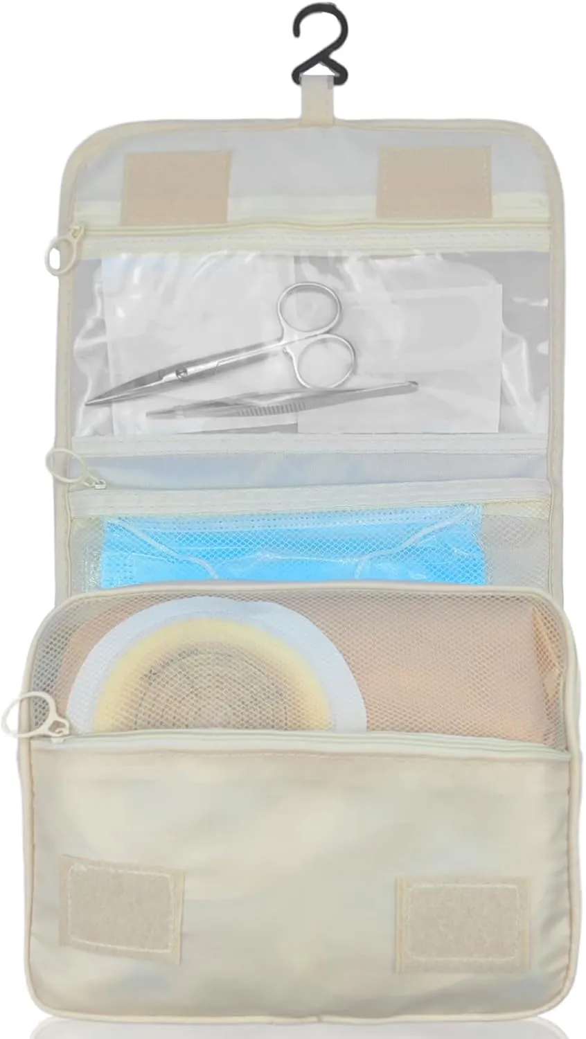 Exquisite Travel Bag for Ostomy and Colostomy Supplies - The Ultimate Choice for Post - Surgery Individuals, Featuring Hanging Setup and Stylish Covers Tailored for Women (Beige)