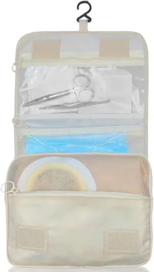 Exquisite Travel Bag for Ostomy and Colostomy Supplies - The Ultimate Choice for Post - Surgery Individuals, Featuring Hanging Setup and Stylish Covers Tailored for Women (Beige)