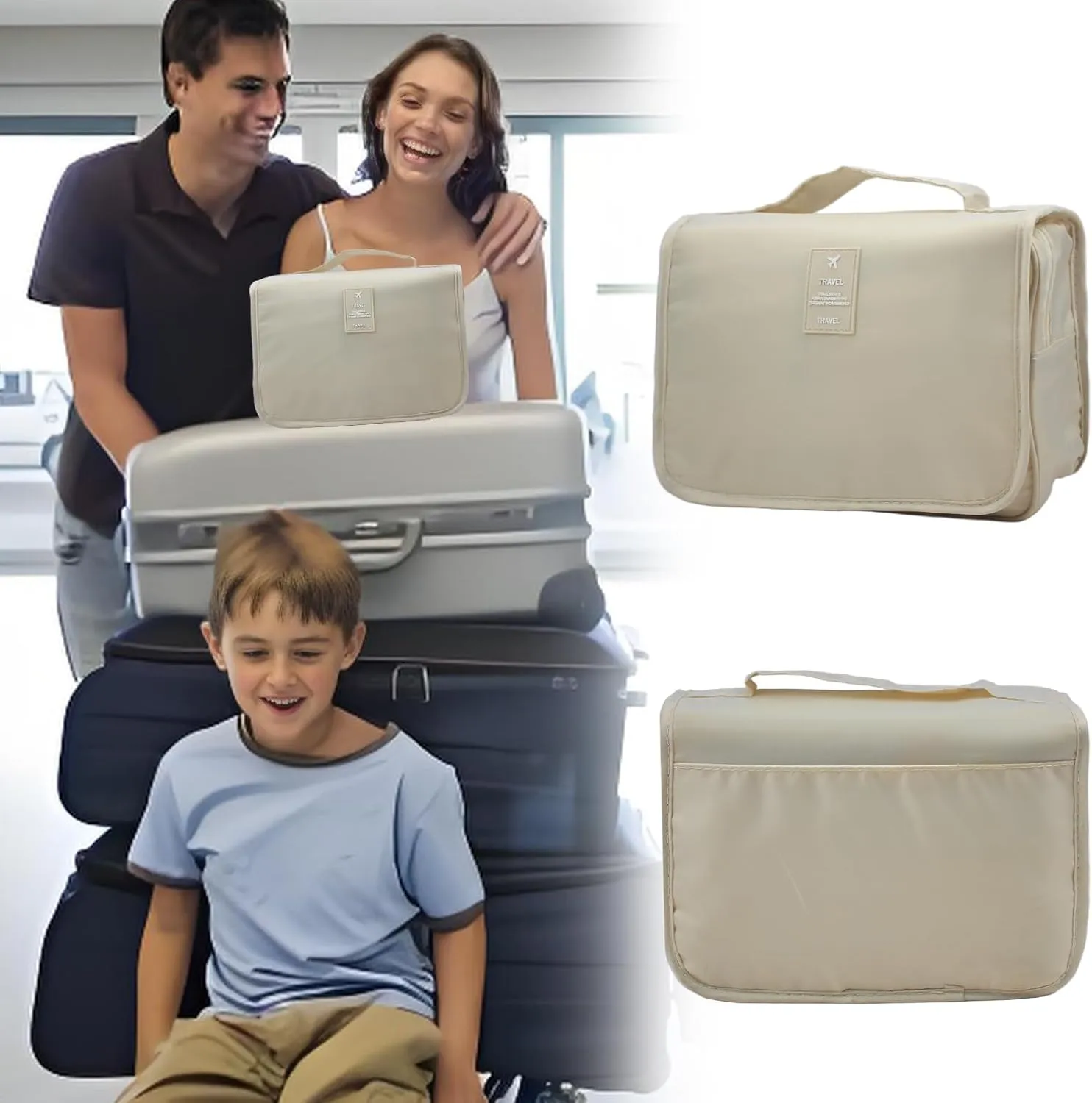 Exquisite Travel Bag for Ostomy and Colostomy Supplies - The Ultimate Choice for Post - Surgery Individuals, Featuring Hanging Setup and Stylish Covers Tailored for Women (Beige)