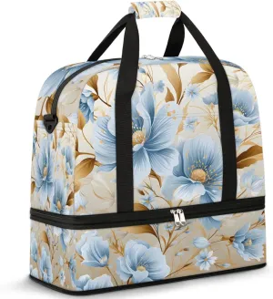 Exquisite Vivid Flora Printing Travel Duffle Bag, Collapsible Travel Bag Sports Gym Bag With Shoes Compartment Weekender Bag Overnight Bag For Women Men
