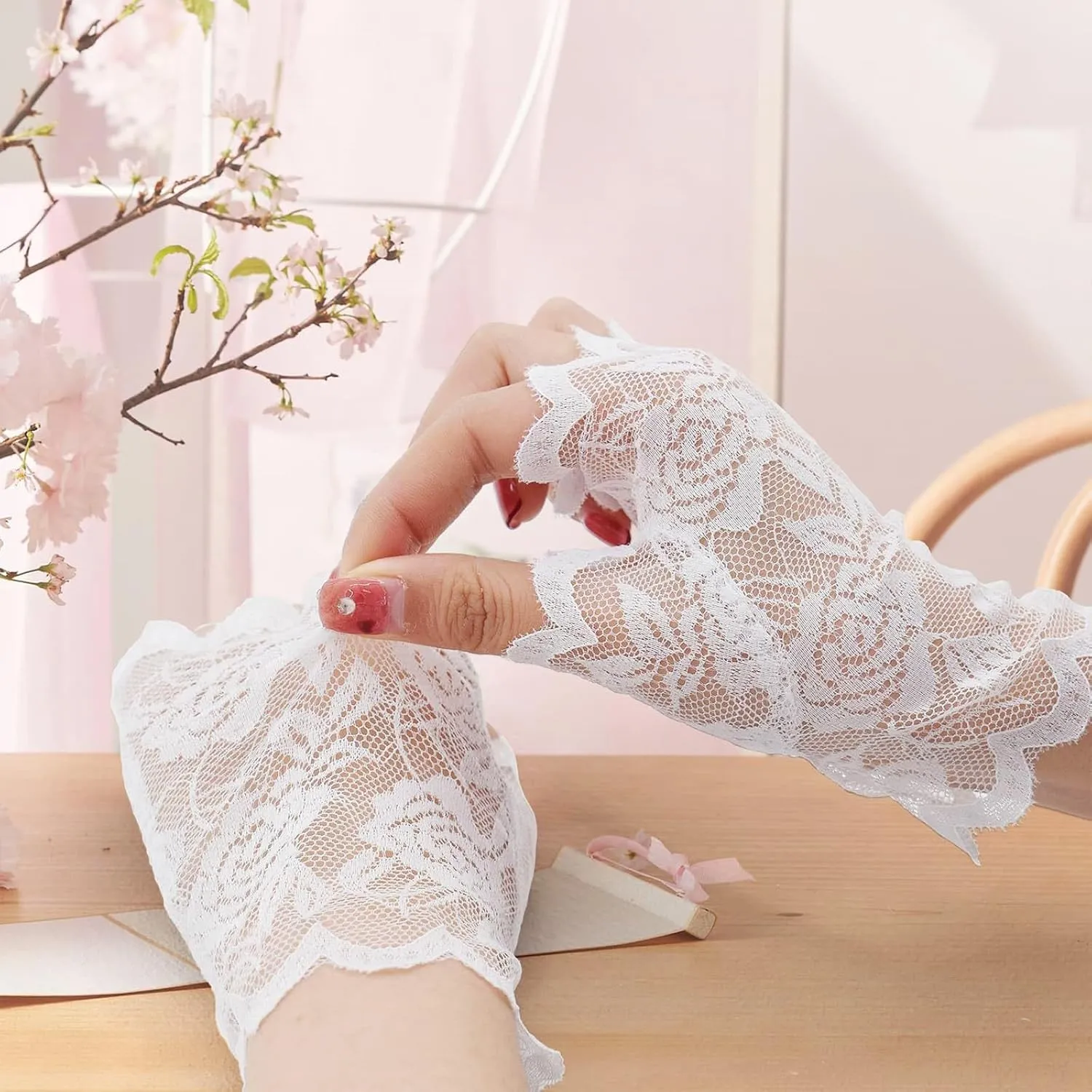 Fairy Wings for Women with Lace Gloves, Butterfly Cosplay Wings,Iridescent Costume Wings for Party Photography Adult Dress Up