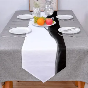 Fall Table Runner, White Black Dining Table Runner High Heels Cotton Linen Table Runner 41x183cm Kitchen Decor Table Decorations