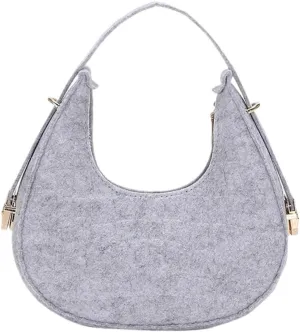 Fashion Women Female Felt Underarm Bags Cute Simple Grain Shoulder Bag Handbags Purses Outdoor Shopping Accessories For Women
