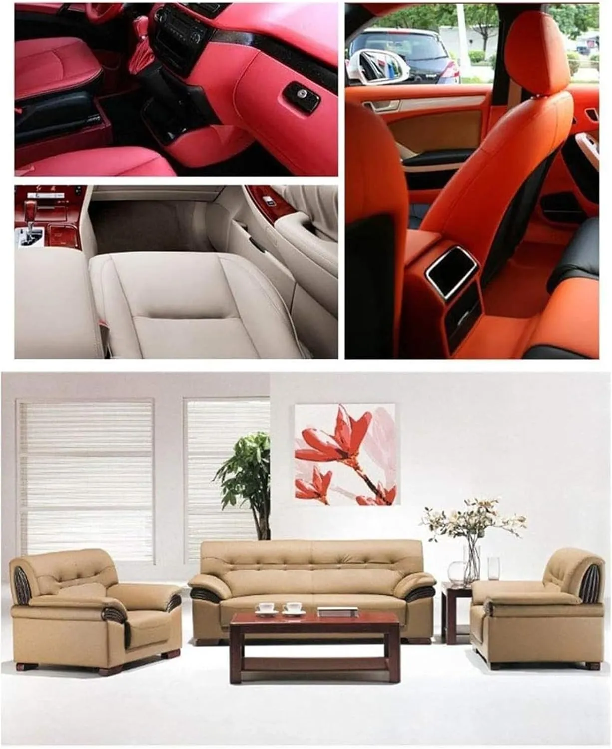 Faux Leather Fabric，Leathaire Fabric， FLeathercloth Upholstery Textured Material Leather Leatherette(1.38x9m)