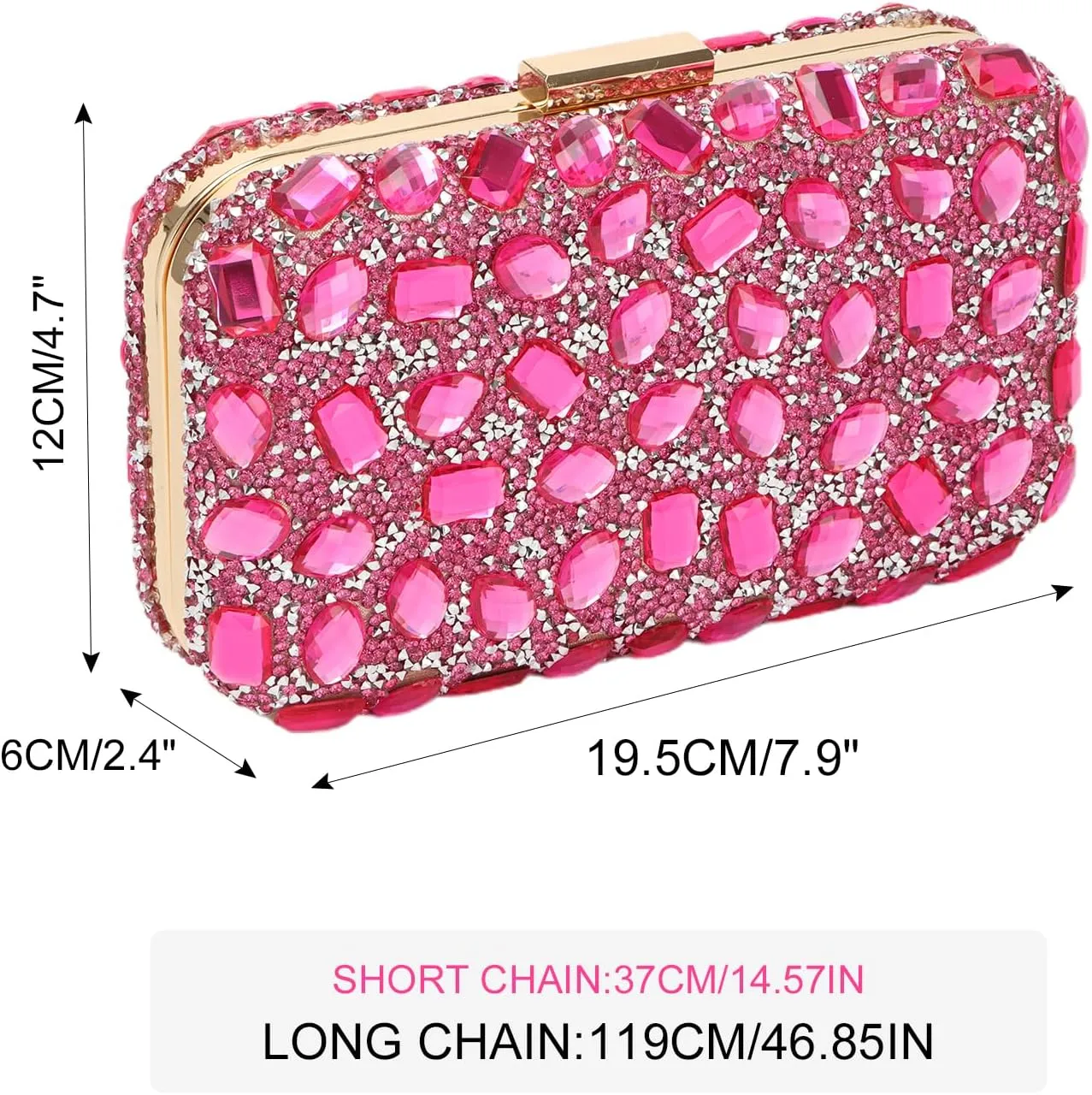 Fecialy Clutch Purses For Women Crystal Evening Bag Gemstone Handbag Formal Rhinestone Purse For Wedding Party