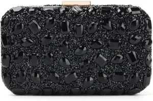 Fecialy Clutch Purses For Women Crystal Evening Bag Gemstone Handbag Formal Rhinestone Purse For Wedding Party