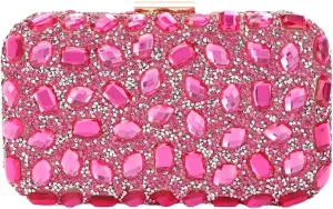 Fecialy Clutch Purses For Women Crystal Evening Bag Gemstone Handbag Formal Rhinestone Purse For Wedding Party