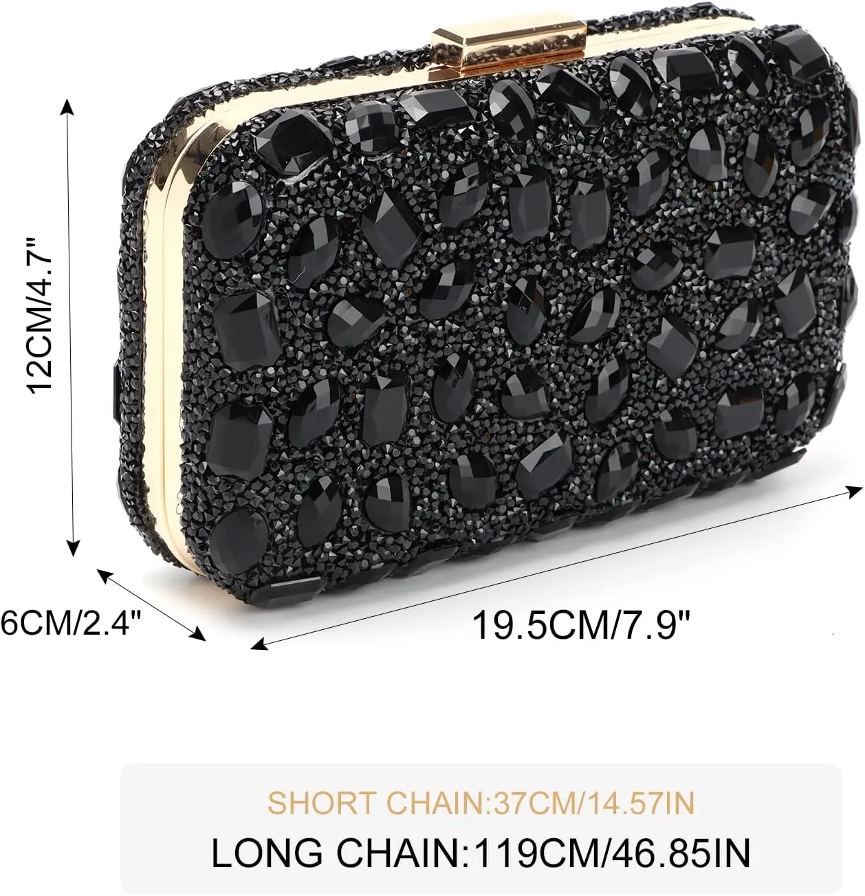 Fecialy Clutch Purses For Women Crystal Evening Bag Gemstone Handbag Formal Rhinestone Purse For Wedding Party