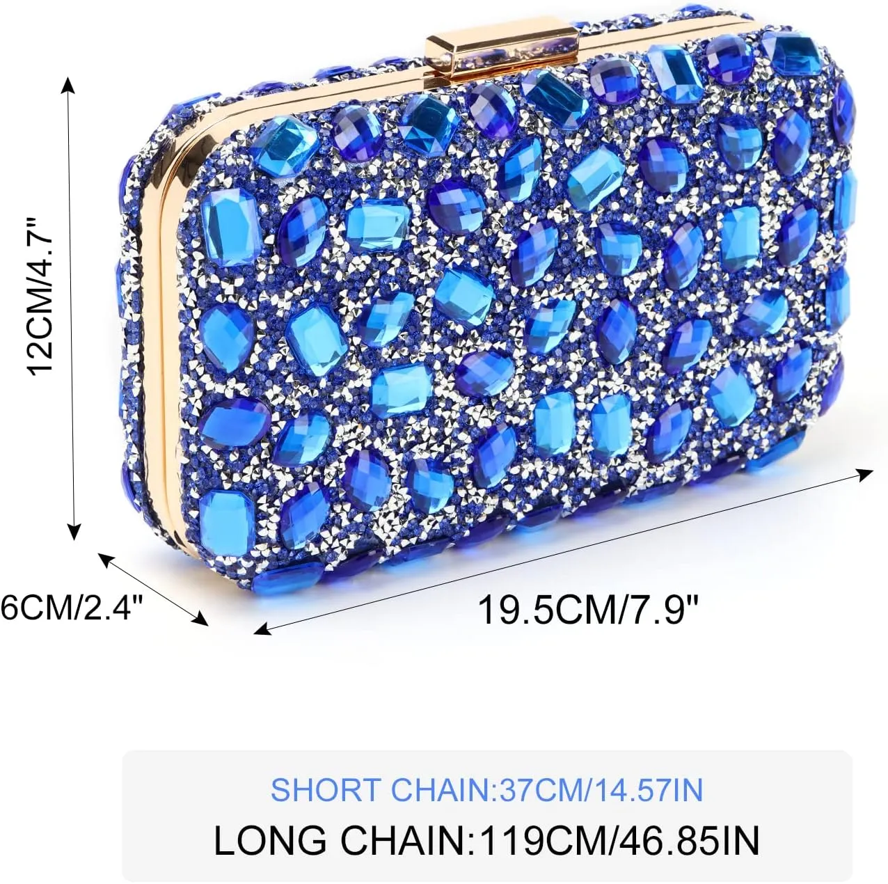 Fecialy Clutch Purses For Women Crystal Evening Bag Gemstone Handbag Formal Rhinestone Purse For Wedding Party
