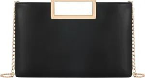 Fecialy Clutch Purses for Women Formal Fashion PU Leather Evening Bag Stylish Handbag with Chain for Wedding Prom Bridal