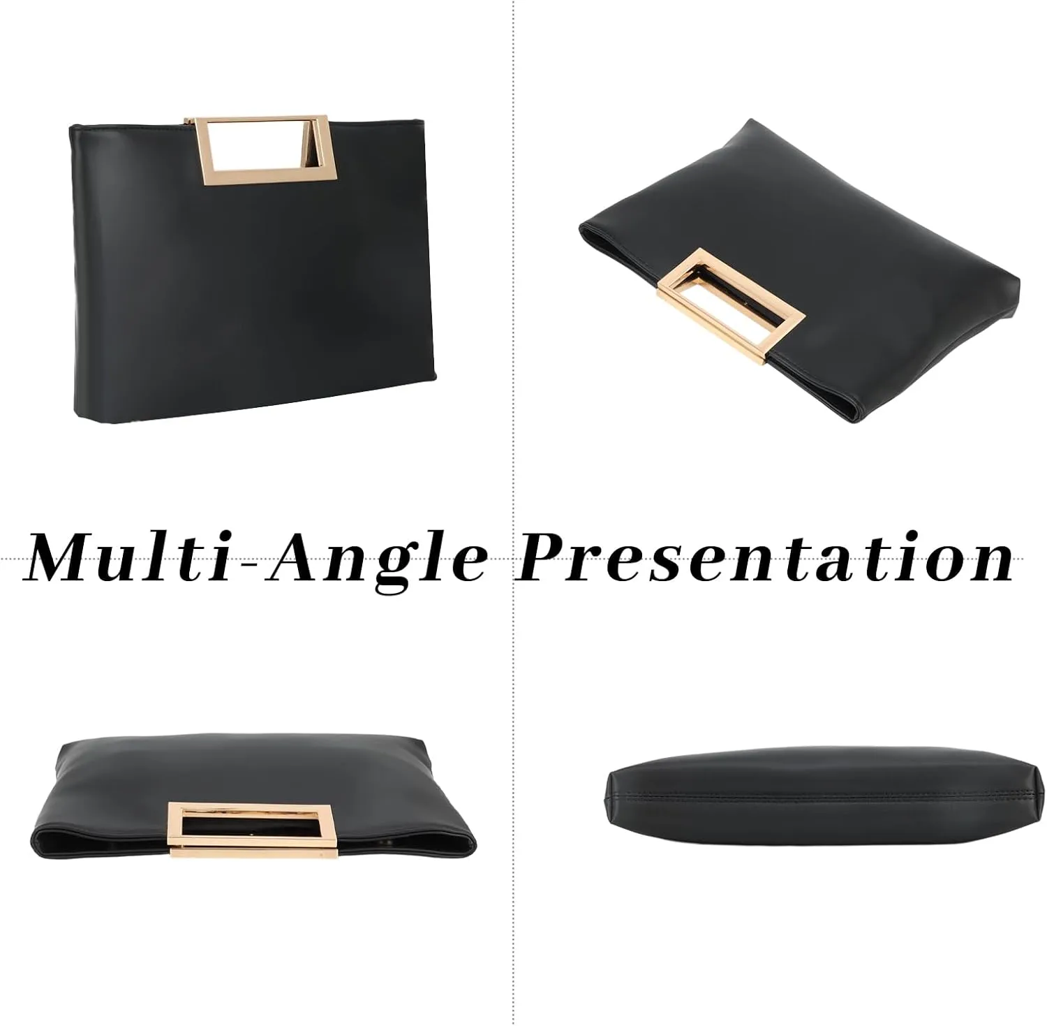 Fecialy Clutch Purses for Women Formal Fashion PU Leather Evening Bag Stylish Handbag with Chain for Wedding Prom Bridal