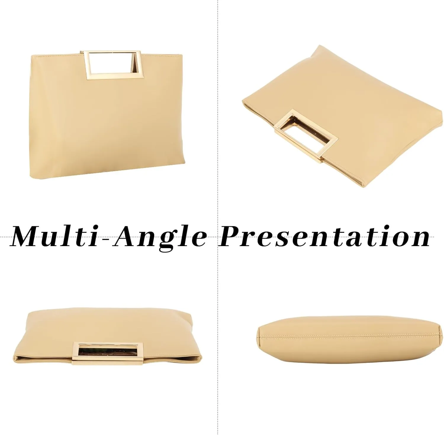 Fecialy Clutch Purses for Women Formal Fashion PU Leather Evening Bag Stylish Handbag with Chain for Wedding Prom Bridal