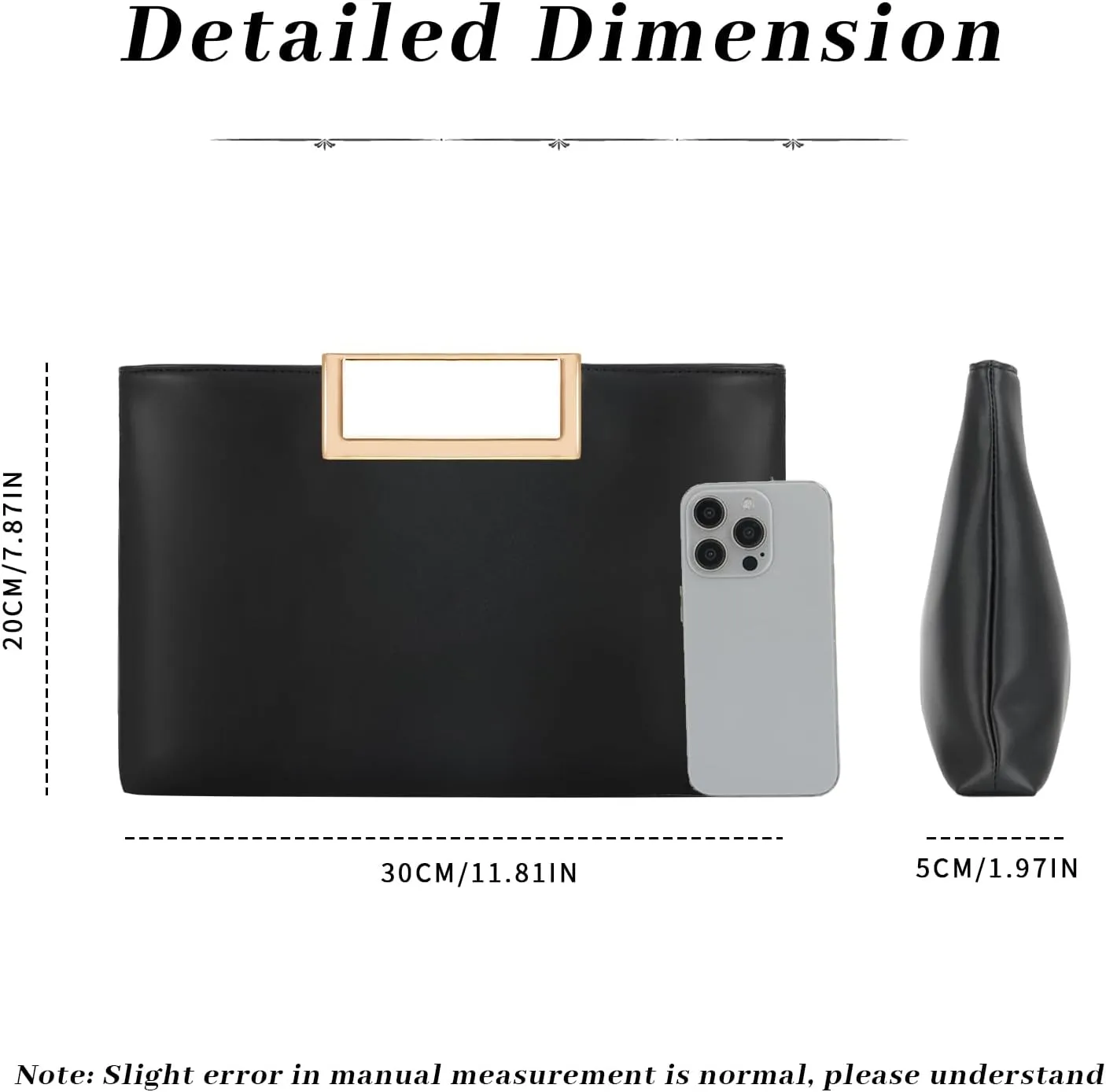 Fecialy Clutch Purses for Women Formal Fashion PU Leather Evening Bag Stylish Handbag with Chain for Wedding Prom Bridal
