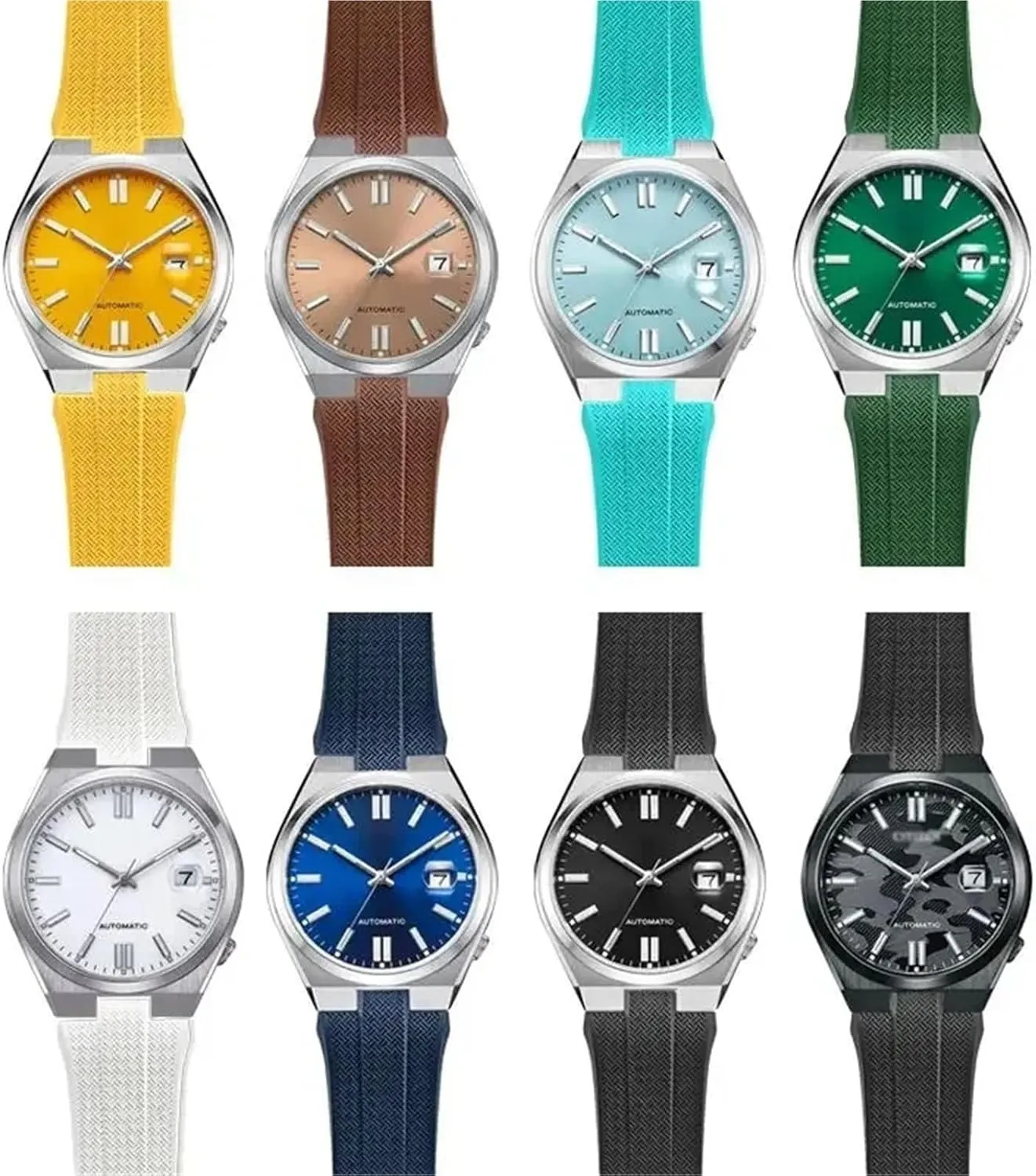 FKM Fluoro Rubber Watch Strap For Citizen TSUYOSA Collection NJ0150 NJ0151ME Watchbands Men Women Bracelet Colorful