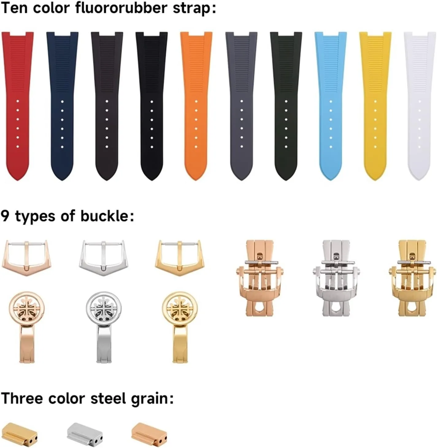 FKM Fluororubber WatchBands Accessories For Patek Philippe Strap For Nautilus Watchband 5711/5712 Original Interface Wristband