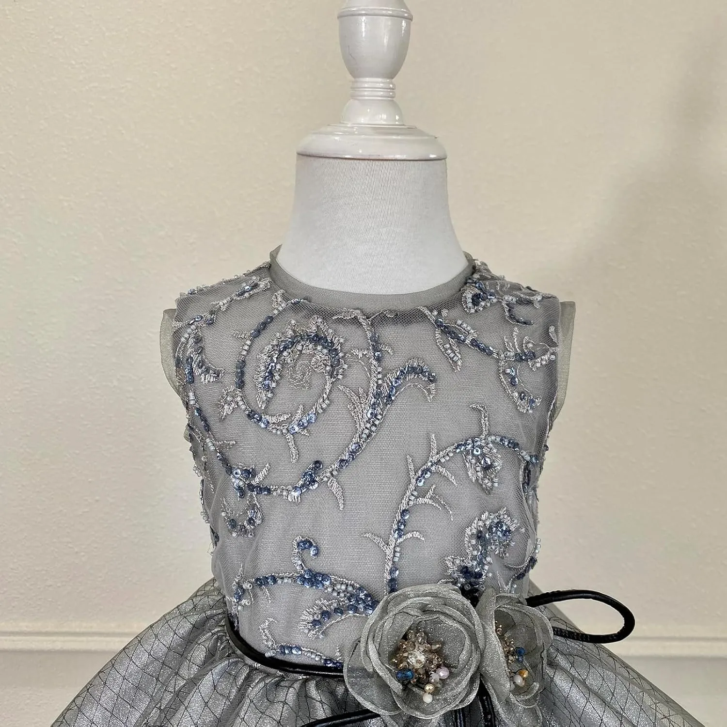 Flower Girl Dress Ruffle Satin Lace Tulle Beads Flower Decoration Toddler Wedding Birthday Party Evening Dress