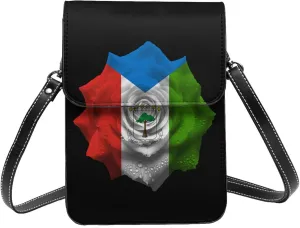 Flowers Equatorial Guinea Equatorial Guinean Flag Small Crossbody Bag Is A Shoulder Bag Designed For Women And Girls Cell Phone Crossbody Wallet Purses With Card Slots Adjustable Strap