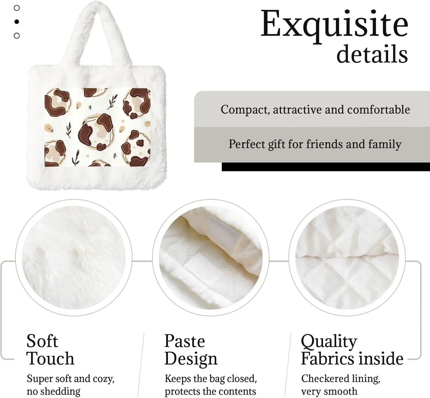 Fluffy Purses for Women Cute Fuzzy Tote Handbag Plush Shoulder Bag Faux Fur Clutch Bag