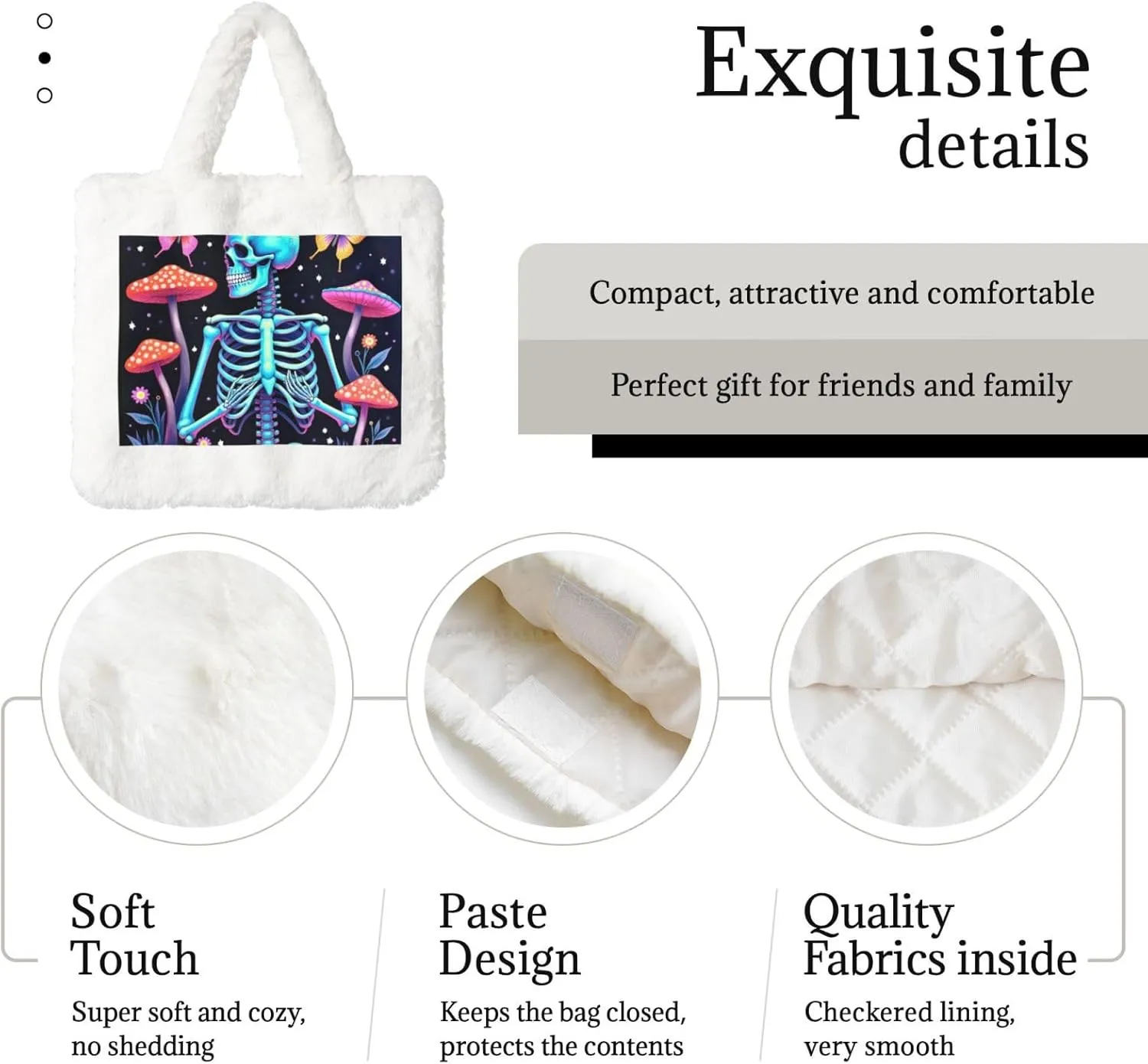 Fluffy Purses for Women Cute Fuzzy Tote Handbag Plush Shoulder Bag Faux Fur Clutch Bag