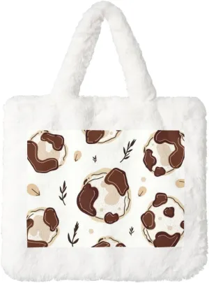 Fluffy Purses for Women Cute Fuzzy Tote Handbag Plush Shoulder Bag Faux Fur Clutch Bag