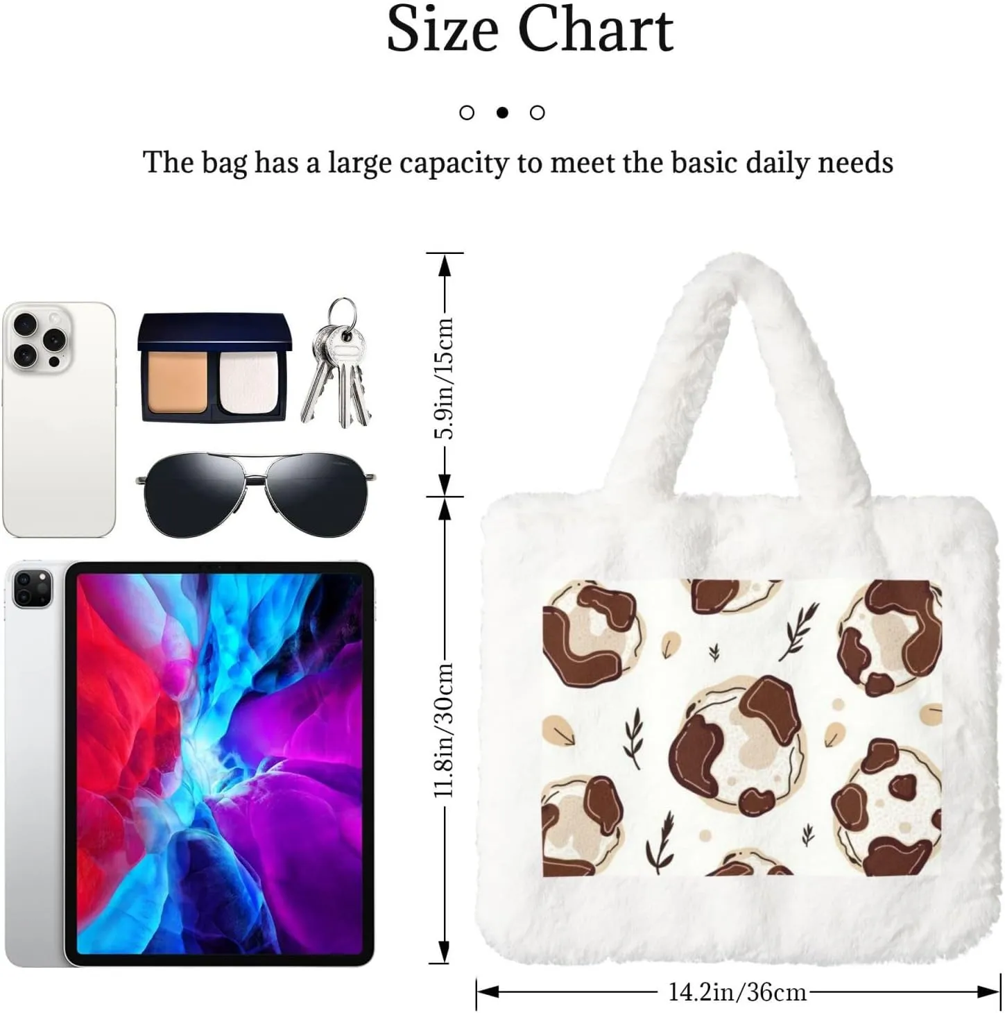 Fluffy Purses for Women Cute Fuzzy Tote Handbag Plush Shoulder Bag Faux Fur Clutch Bag