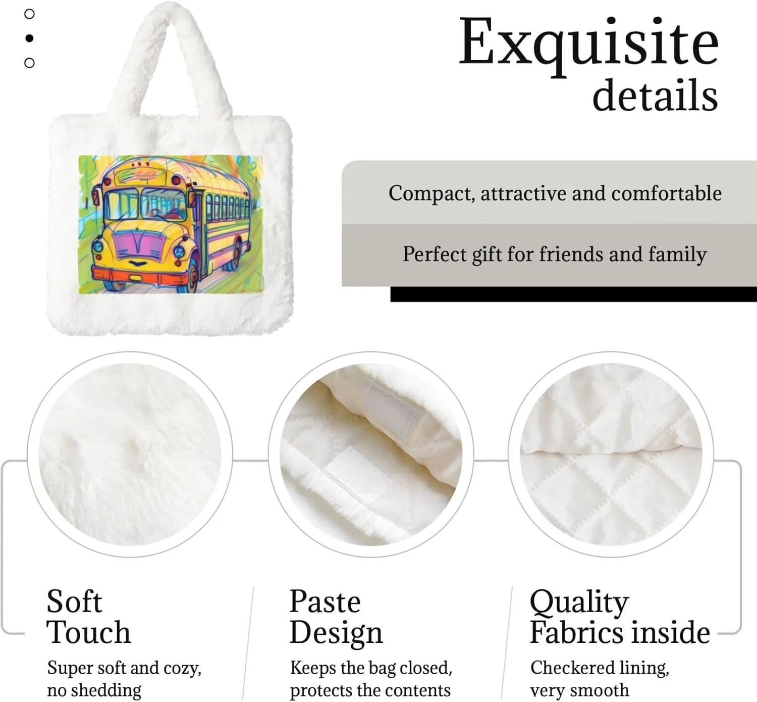 Fluffy Tote Bag for Women Plush Shoulder Purses Ladies Faux Fur Bag Top Handle Satchel Handbag Fall Winter