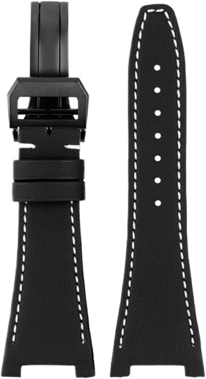 For IWC Ingenieur Family IW500501 IW378507 Watch Strap Concave Interface Bracelet Waterproof Cowhide Bottom Nylon Watchbands