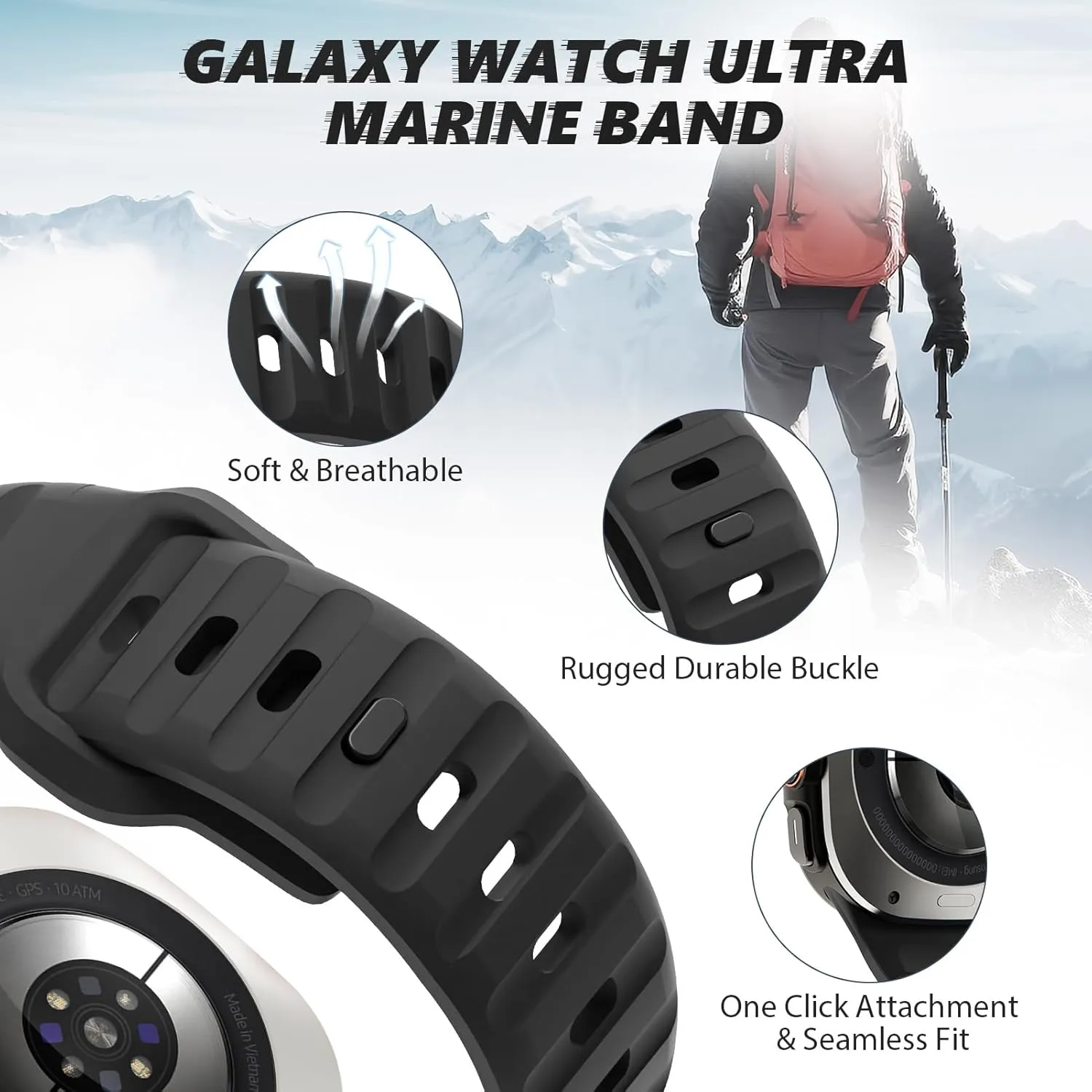 For Samsung Galaxy Watch Ultra Strap 47mm Accessories wristband belt Sport Silicone correa Bracelet For Galaxy Watch7 ultra Watchbands