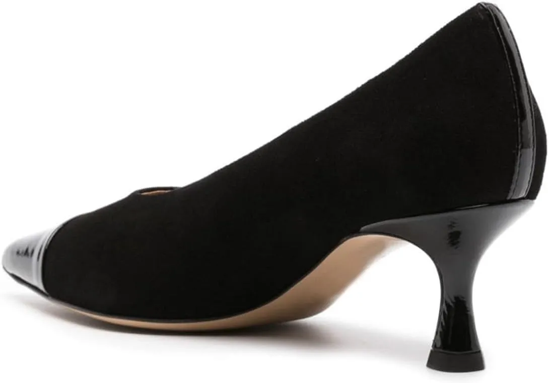 FOWT Women Fashion Pointed Cap Toe Pumps Kitten Low Heel Slip On Ladies Party Prom Work Office Shoes Size 4-16 US