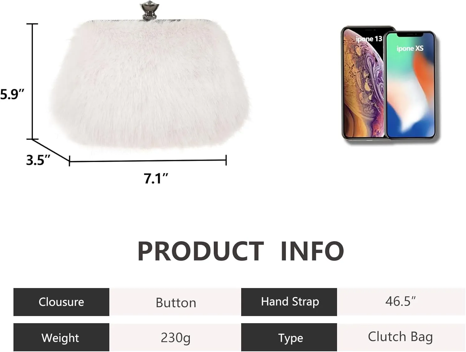 Fur Story Tote Bag Faux Fur Purses for Women Plush Handbag Fuzzy Shoulder Bag Big Capacity Black Purse for women’s Girls