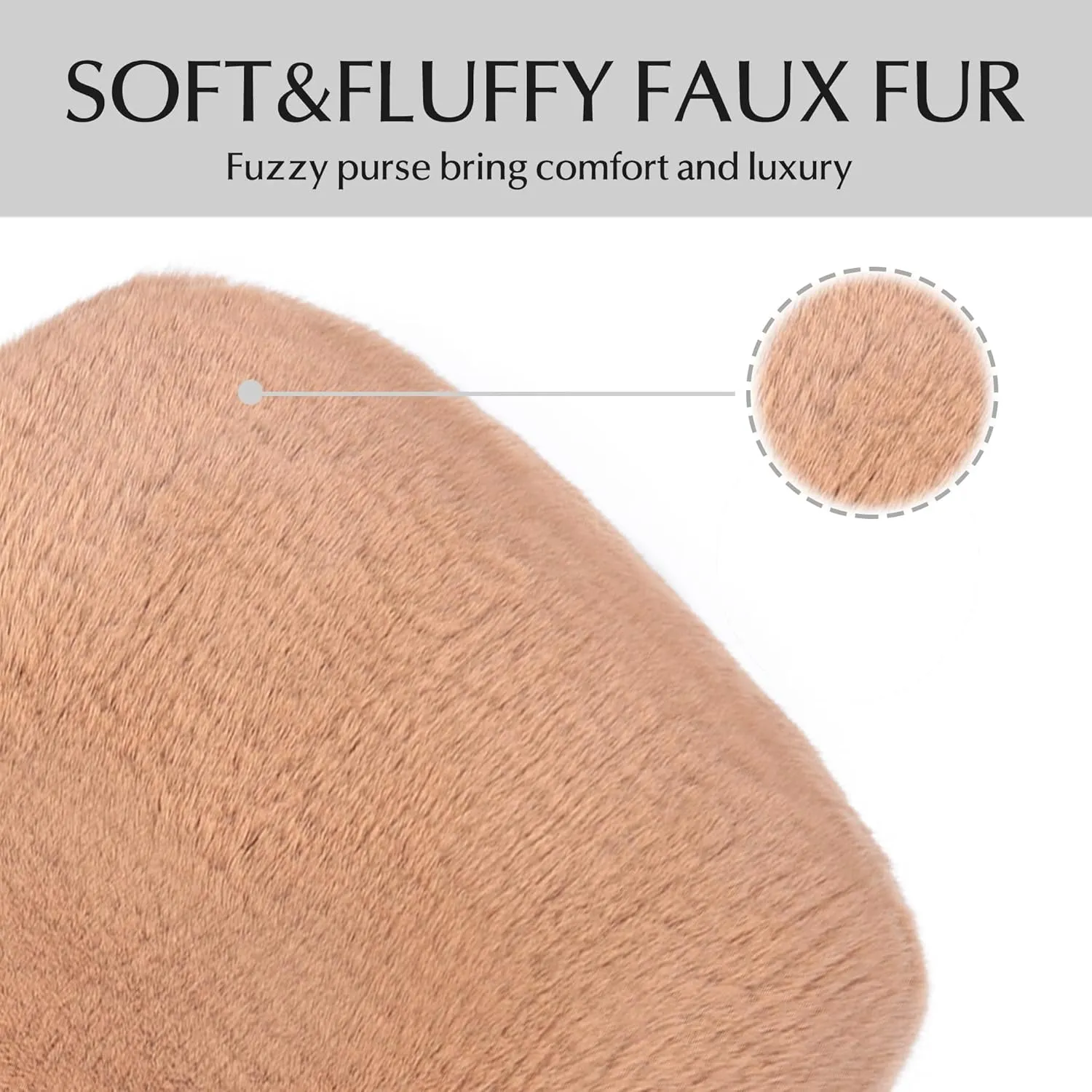 Fur Story Tote Bag Faux Fur Purses for Women Plush Handbag Fuzzy Shoulder Bag Big Capacity Black Purse for women’s Girls