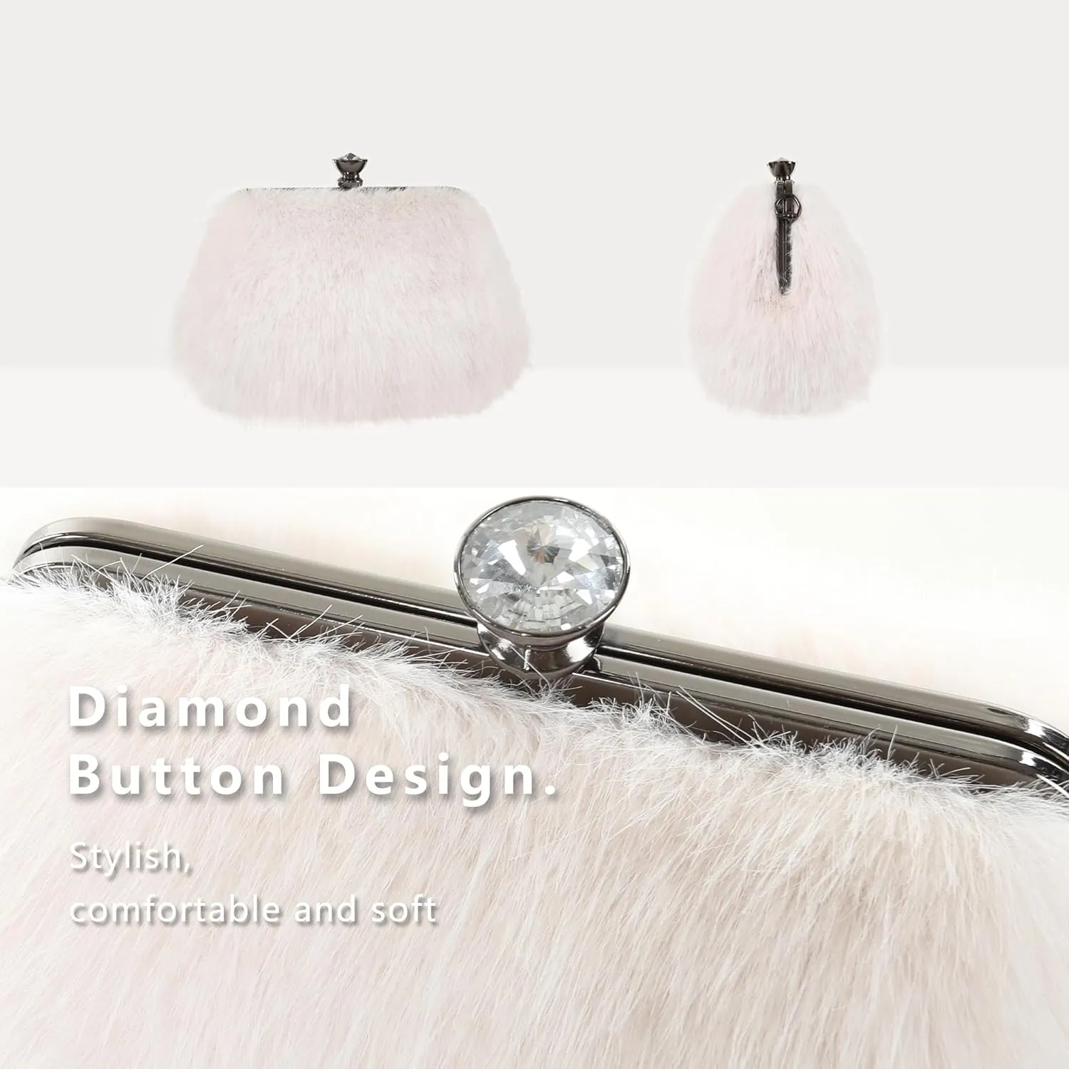 Fur Story Tote Bag Faux Fur Purses for Women Plush Handbag Fuzzy Shoulder Bag Big Capacity Black Purse for women’s Girls