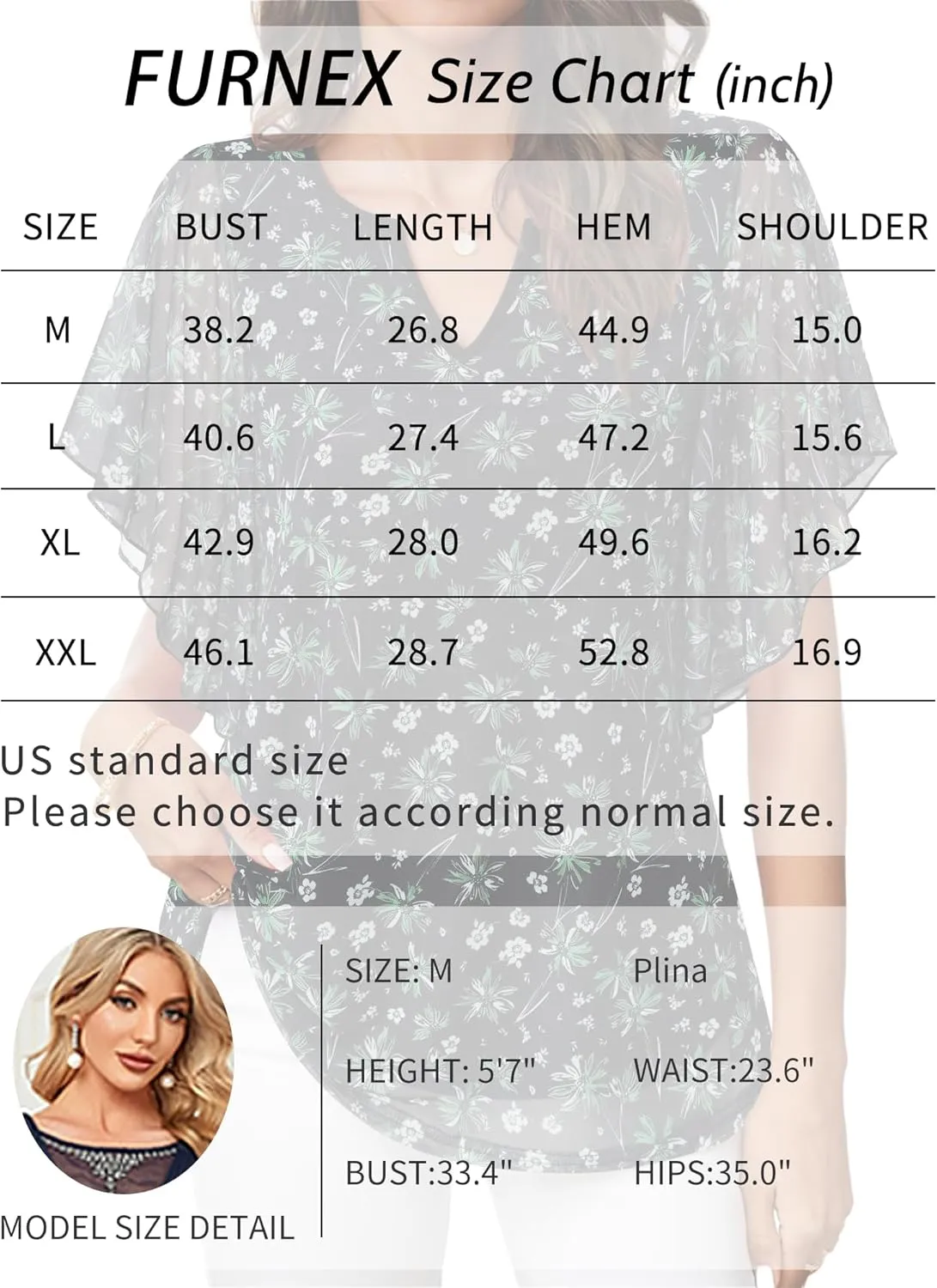 Furnex Women's Short Sleeve Tops Dressy Casual V Neck Double Layers Blouses Floral Mesh Tunics Tops