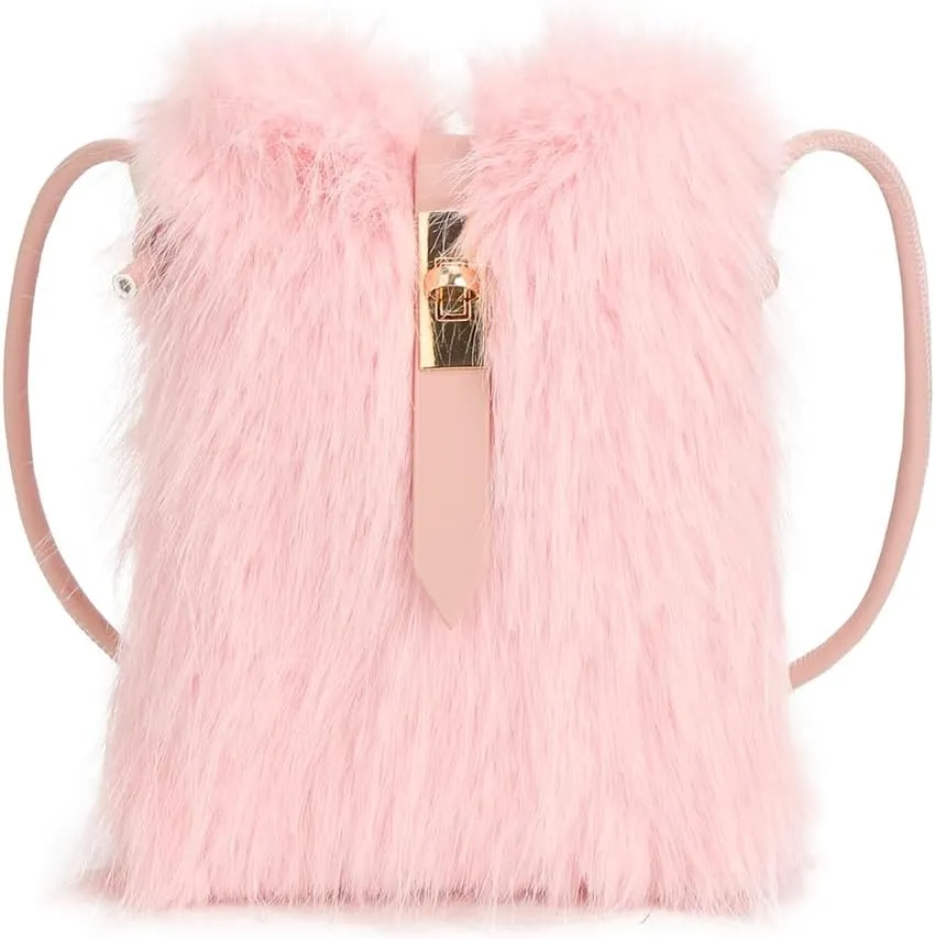 Furry Purse, Faux Fur Crossbody Bag Y2K Fluffy Bag Fuzzy Purses for Women