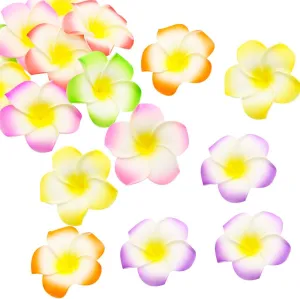 FZBNSRKO 100 Pcs 2.4 inch Hawaiian Foam Flowers,Floating Flowers Artificial Plumeria Rubra Hawaiian Flower Petals for Wedding Party Decoration,Mixed Color
