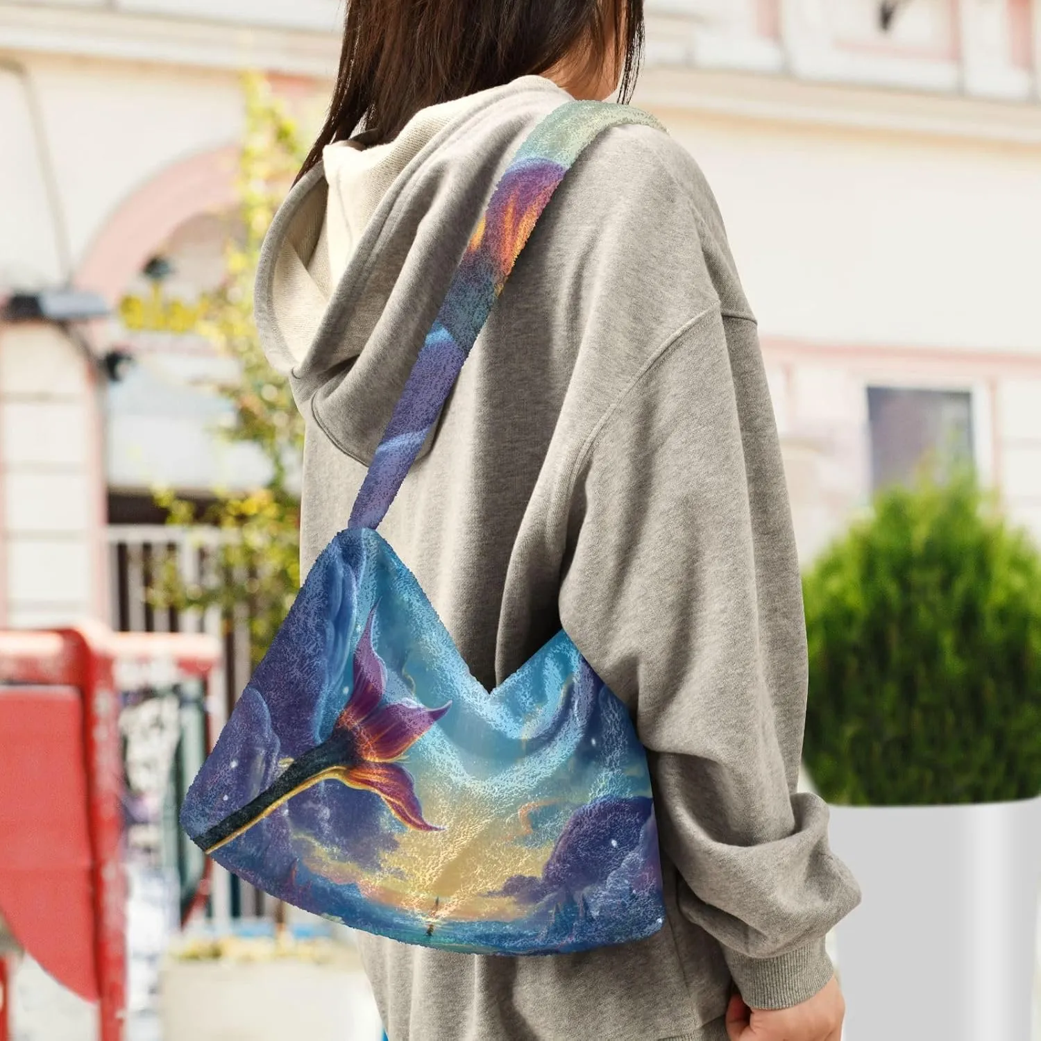 GAIGEO Winter Christmas Forest Deer Shoulder Handbag, Shoulder Bags for Women with Pockets, Autumn Handbags