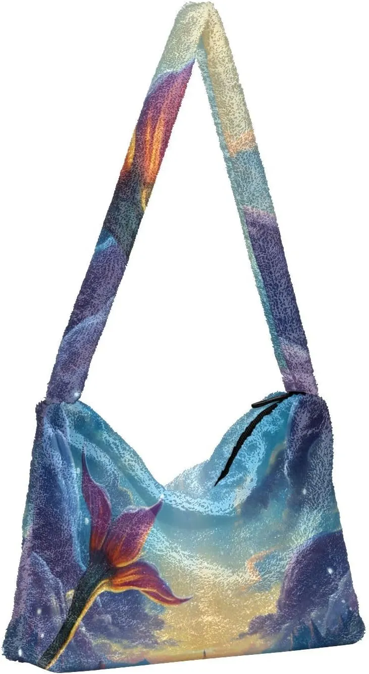 GAIGEO Winter Christmas Forest Deer Shoulder Handbag, Shoulder Bags for Women with Pockets, Autumn Handbags