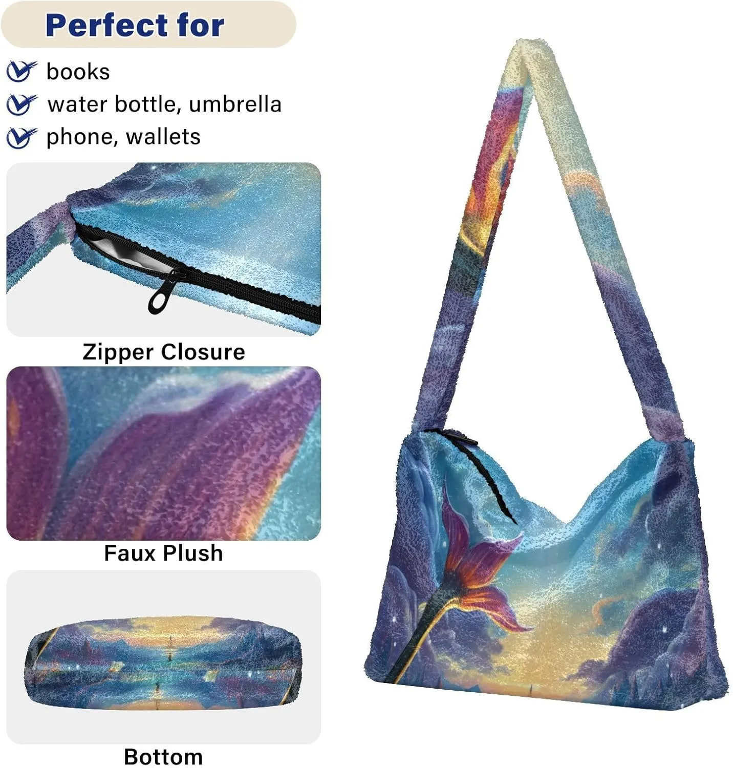 GAIGEO Winter Christmas Forest Deer Shoulder Handbag, Shoulder Bags for Women with Pockets, Autumn Handbags