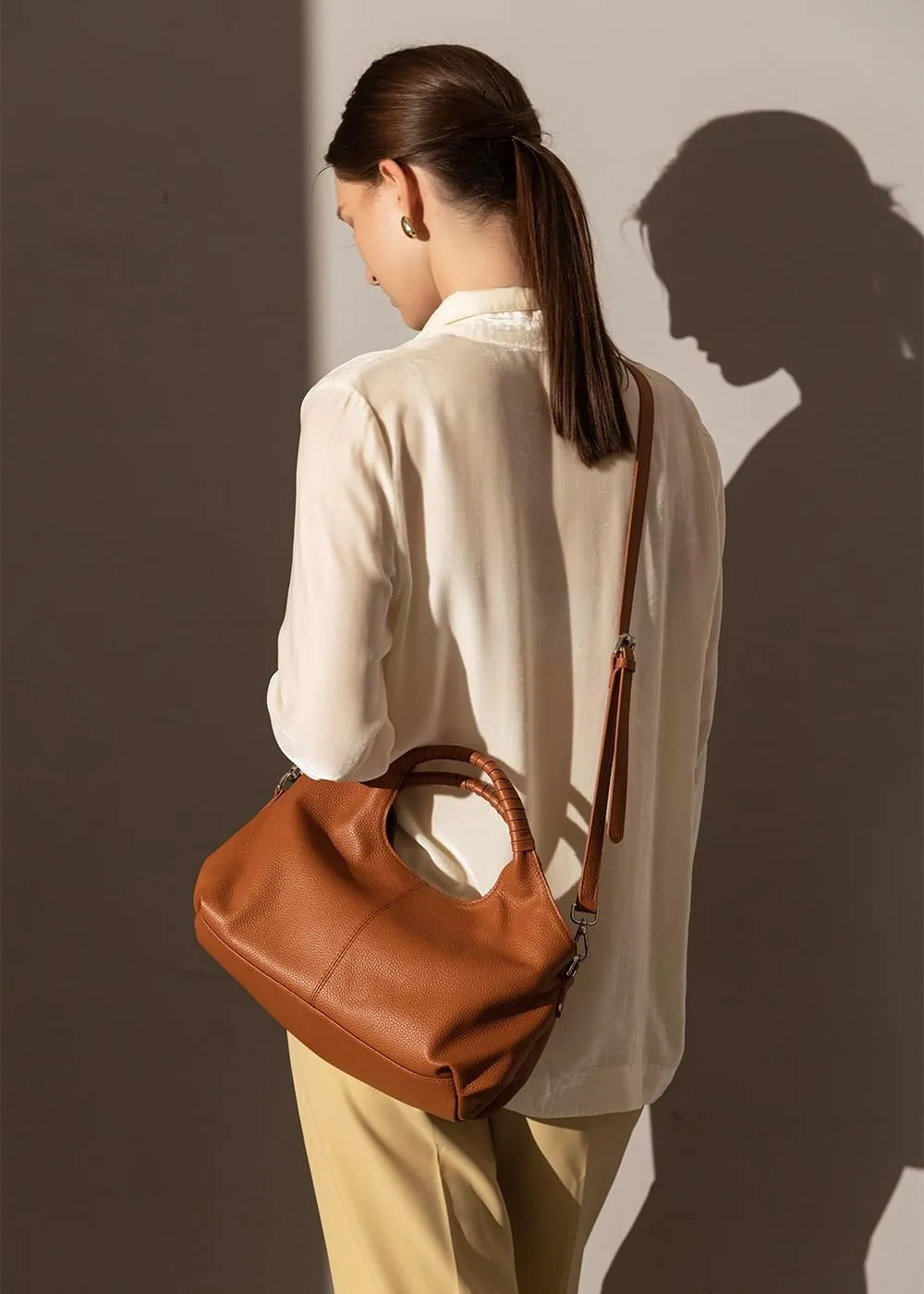 Genuine Leather Hobo Tote Bag Purses for Women