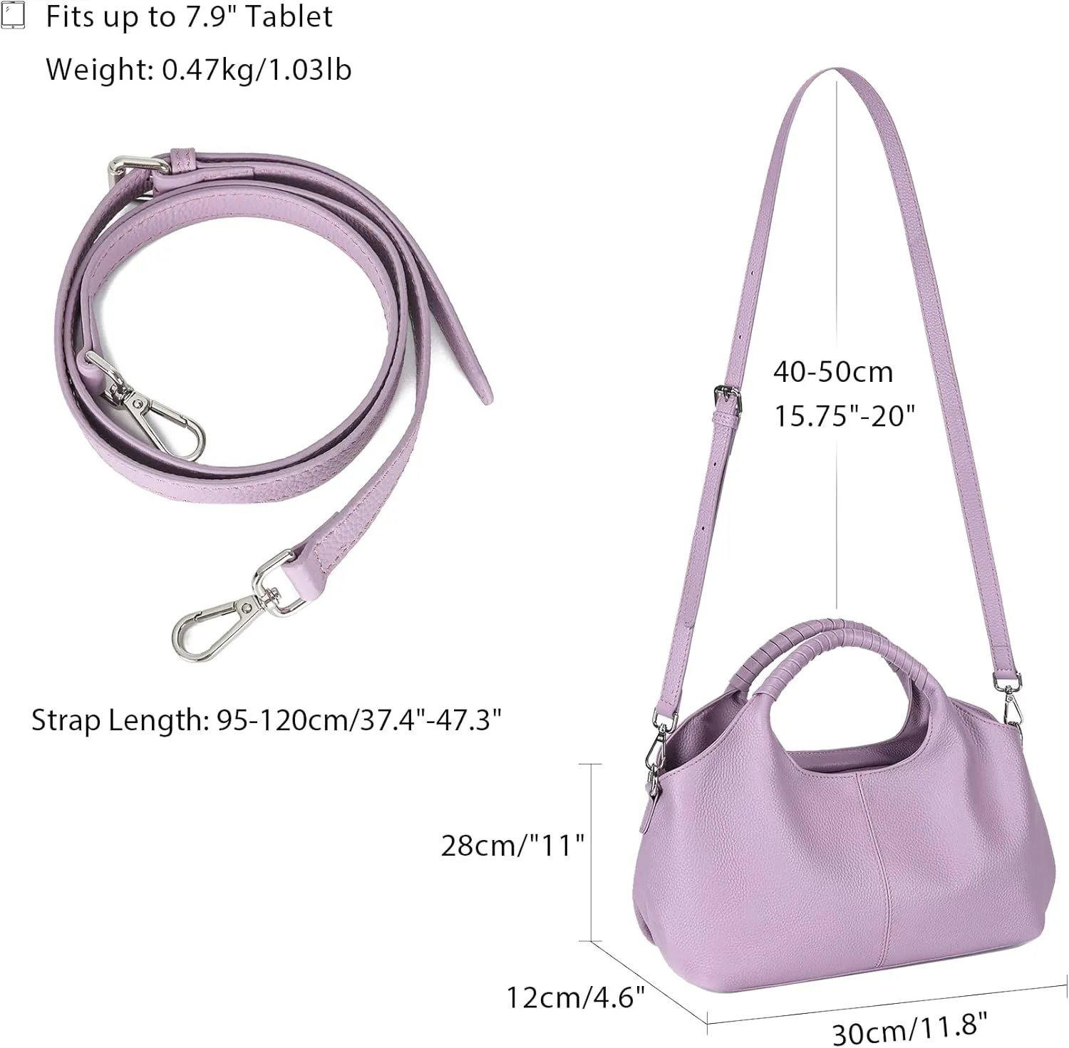 Genuine Leather Hobo Tote Bag Purses for Women