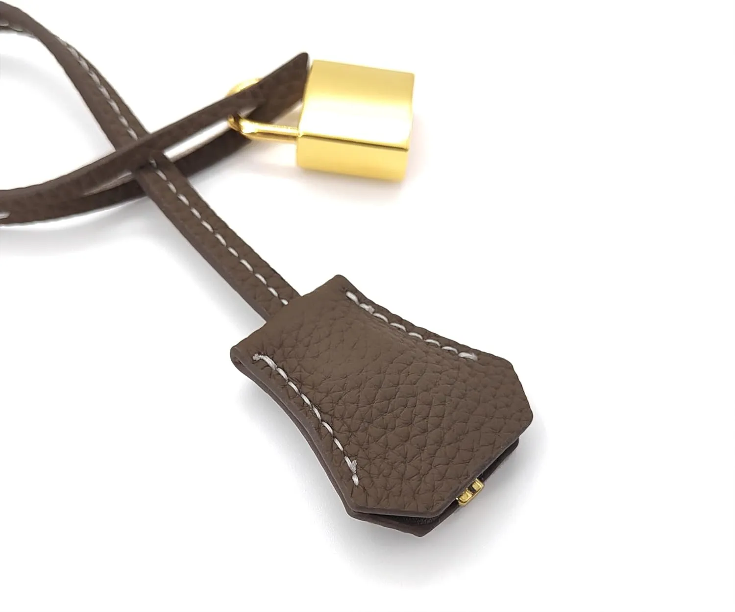 Genuine Leather Key Clochette Bag Charm, Bell Key Holder, Purse Keychain, Handbag Accessories Replacement, w/Padlock