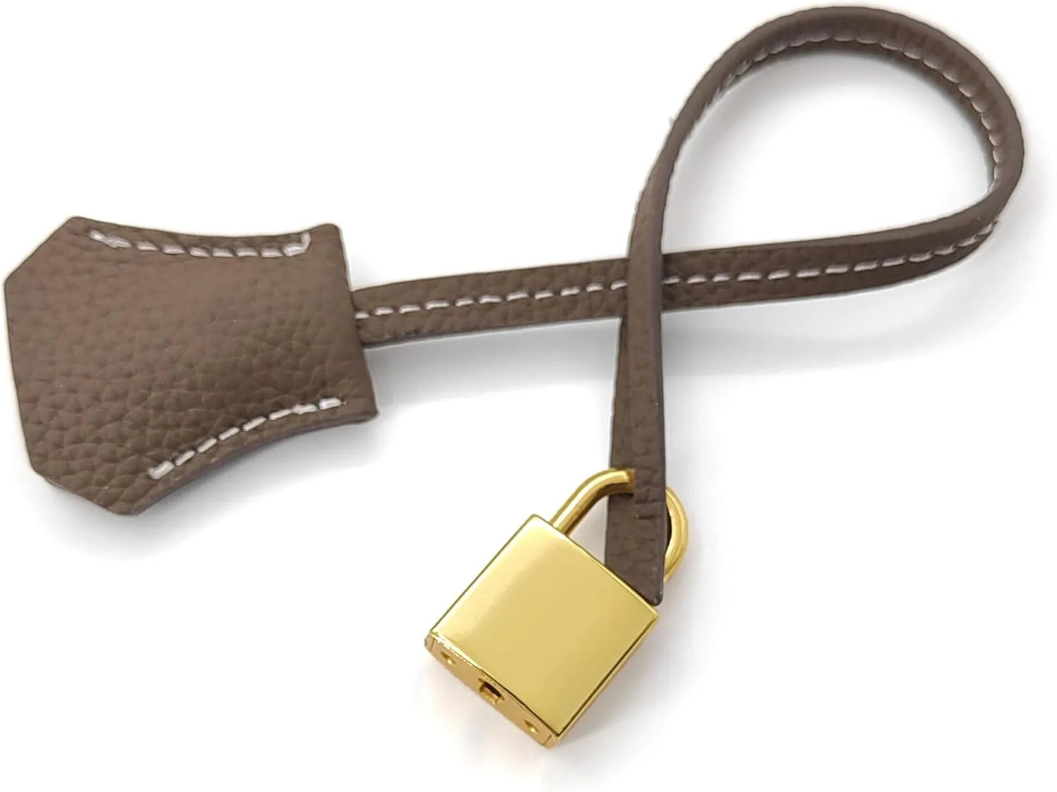Genuine Leather Key Clochette Bag Charm, Bell Key Holder, Purse Keychain, Handbag Accessories Replacement, w/Padlock