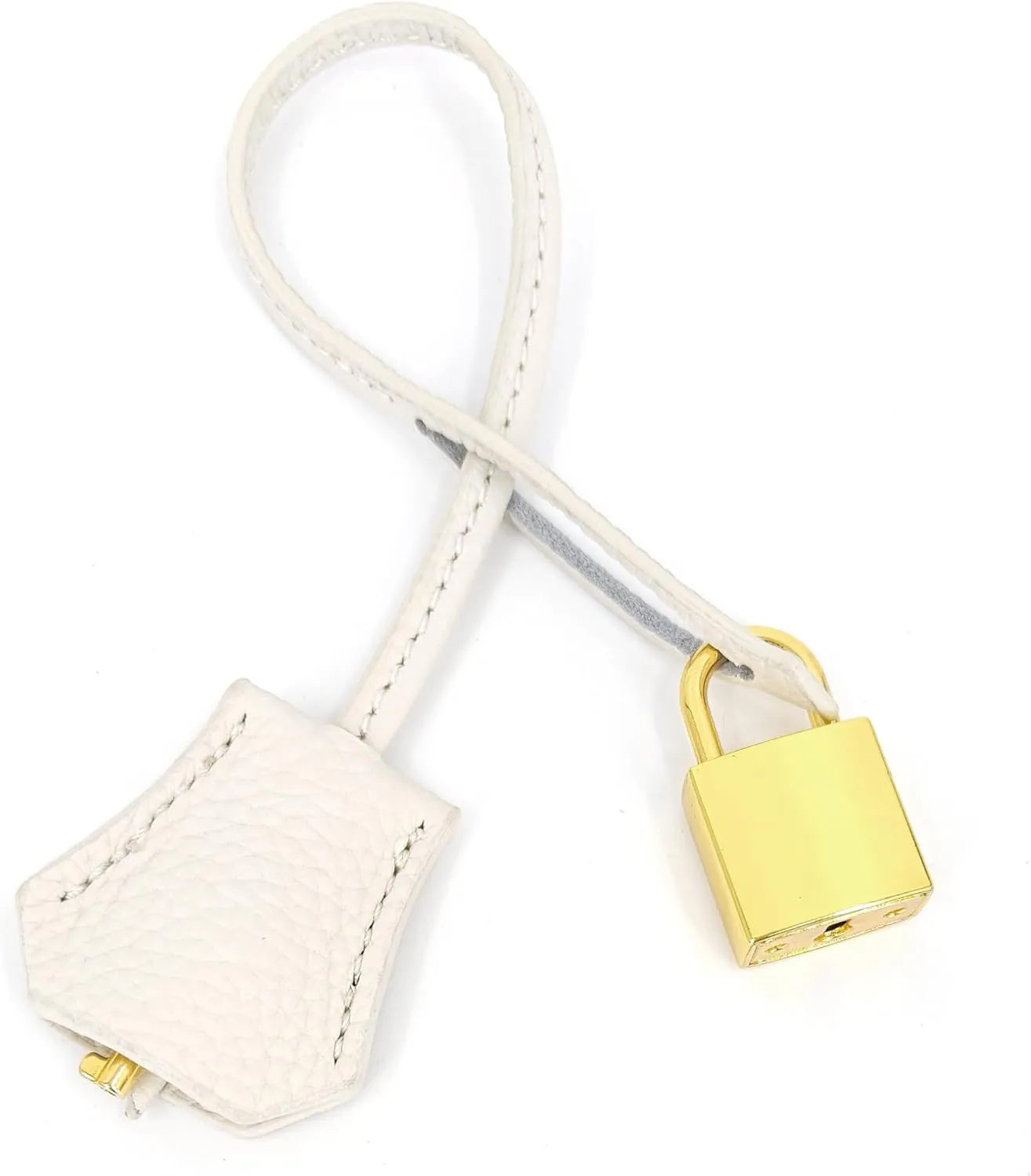 Genuine Leather Key Clochette Bag Charm, Bell Key Holder, Purse Keychain, Handbag Accessories Replacement, w/Padlock